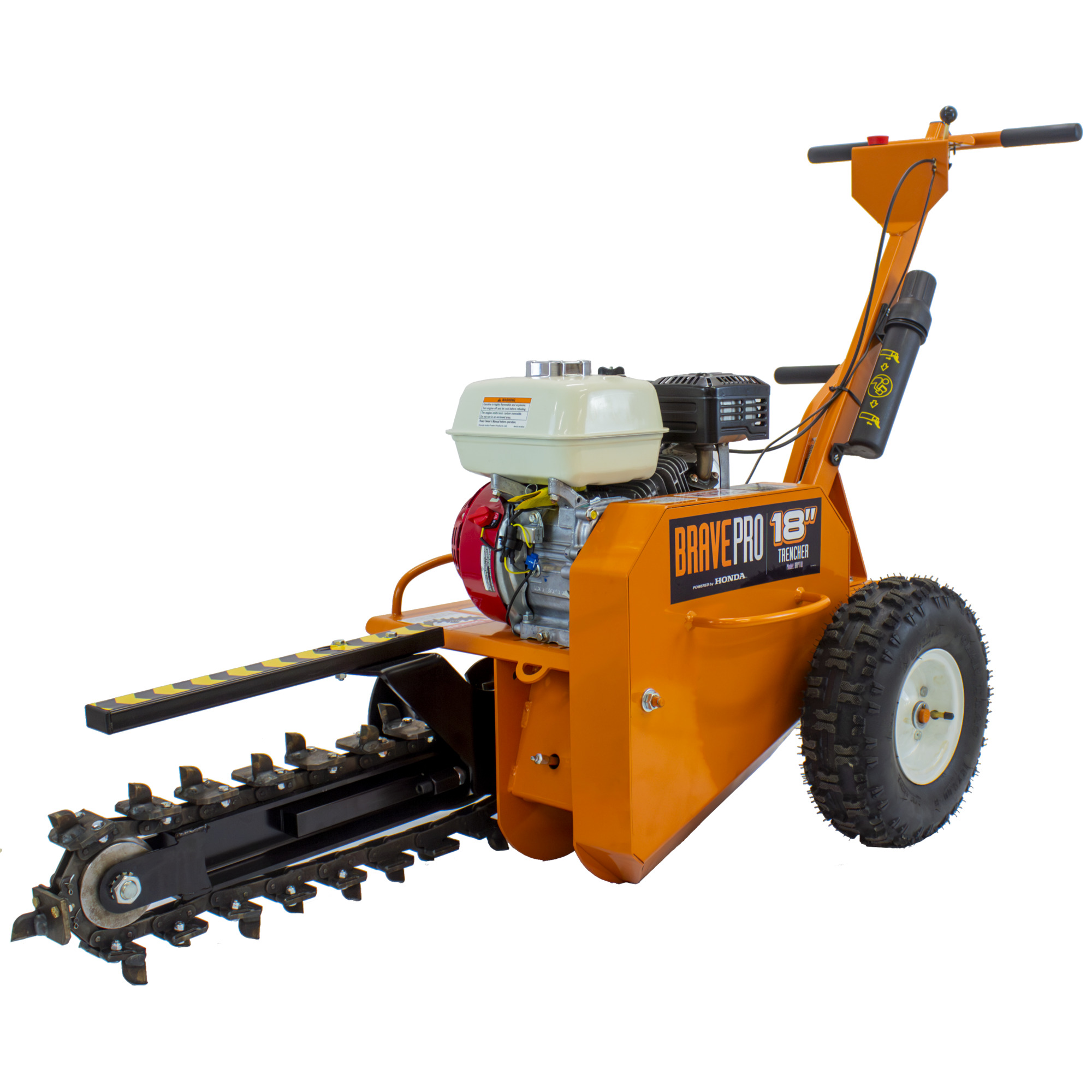 Brave Trencher, 6.5 HP Honda GX200 Engine, 18 In. Shark Chain, Model# BRPT18
